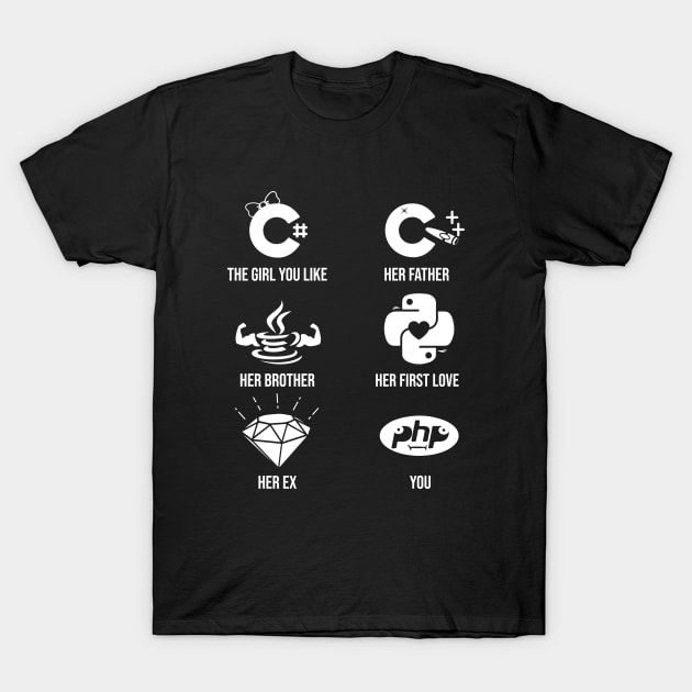 The Girl You Like Meme Funny Programming Languages PHP Joke T-Shirt by alltheprints